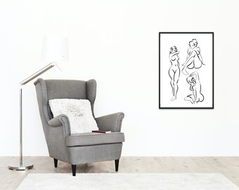 Digitale Kunst| Wandkunst | Strichzeichnungen | einfache Kunst
