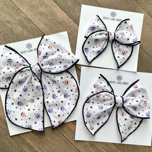 Pink & Purple Pumpkin Bow: Halloween Hair Clip - Sailor or Schoolgirl Style