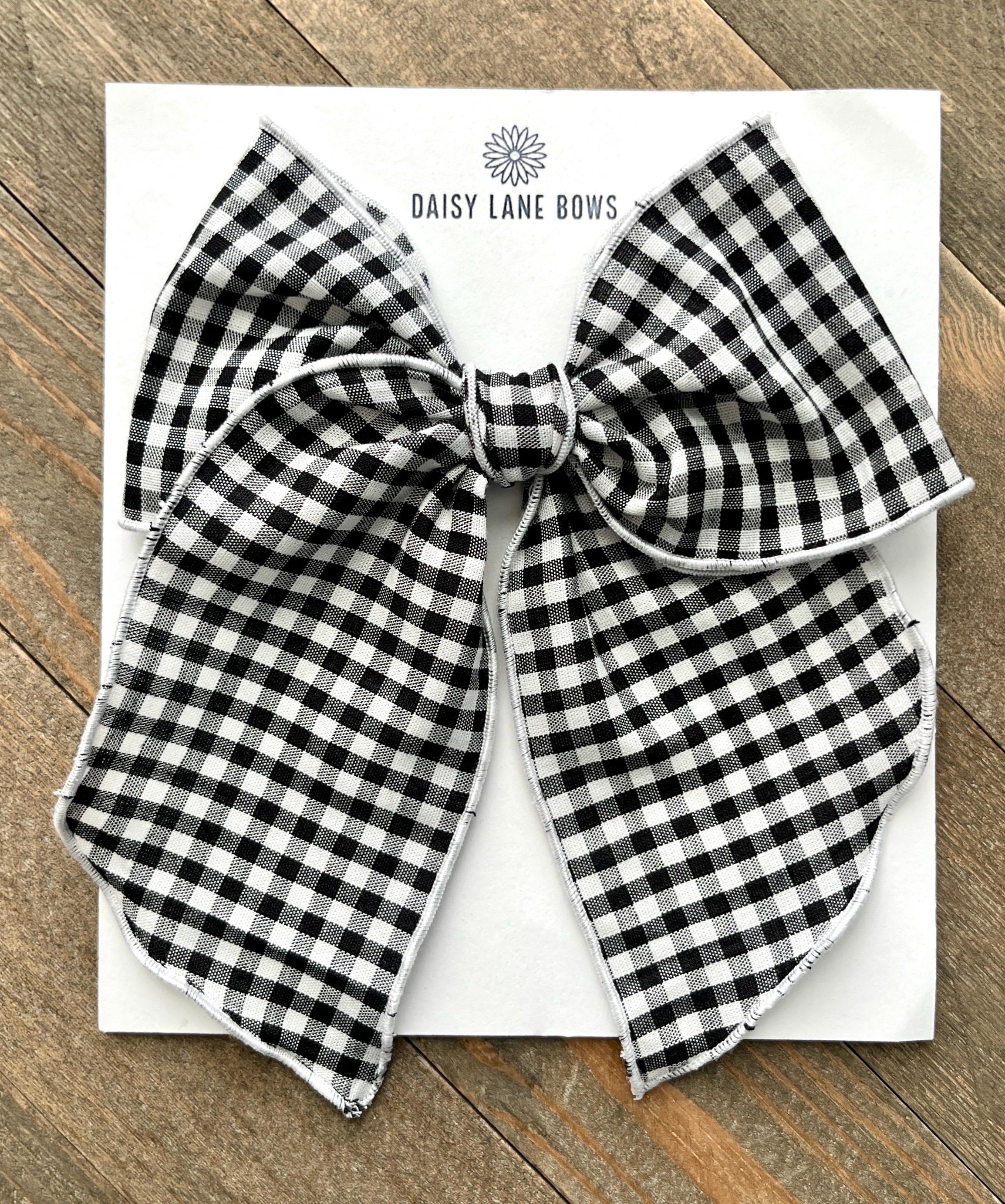 Doen Jeanie Cloth Padded Headband Hair Gingham Boho Black White Monday Head Scarf - Black Gingham – Monday Swimwear main image 2