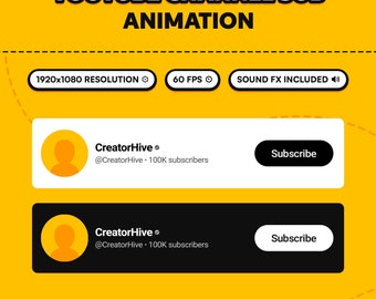 Geanimeerde YouTube-abonneerknopoverlay: social media onderste derde deel (digitale download)
