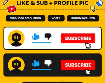 YouTube Like Subscribe-animatie: onderste derde overlay (digitale download)