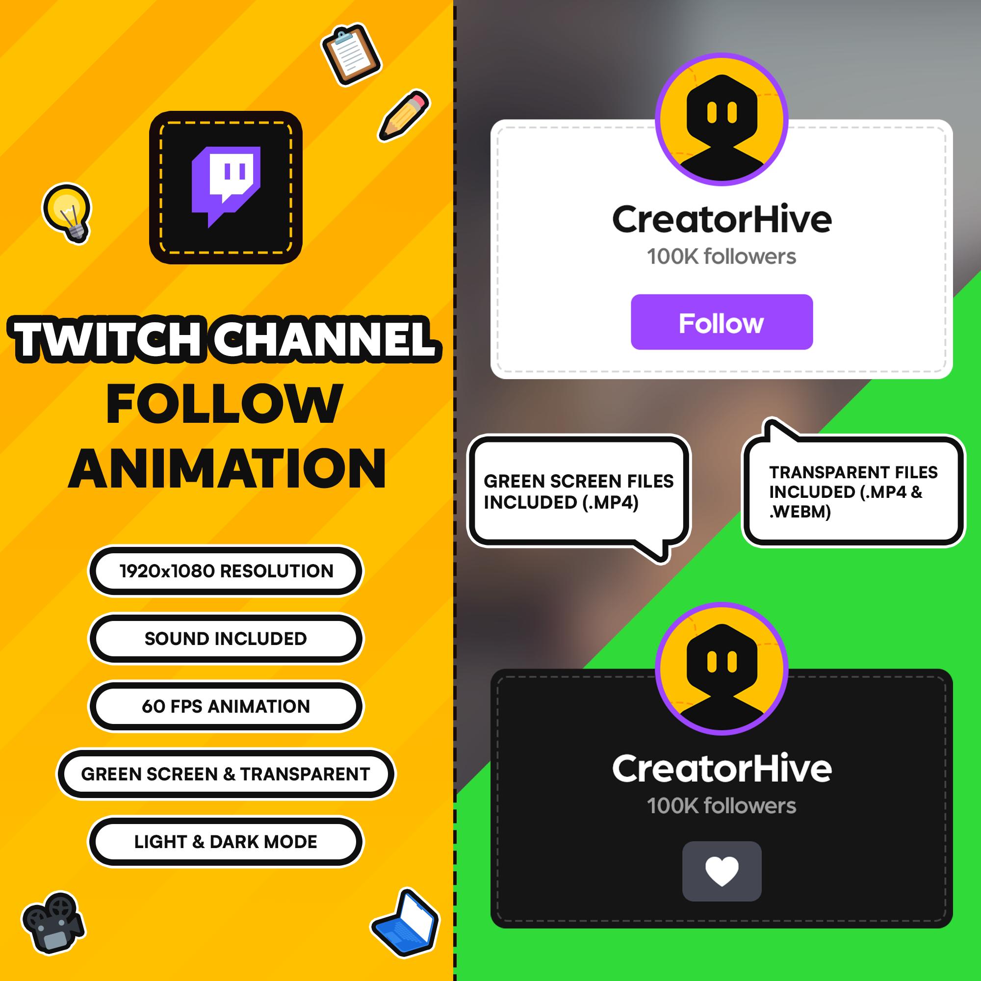 Animated Twitch Channel Follow Button Overlay, Digital Download, Social ...
