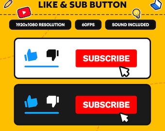 YouTube-animatie voor leuk vinden en abonneren: onderste derde overlay (digitale download)