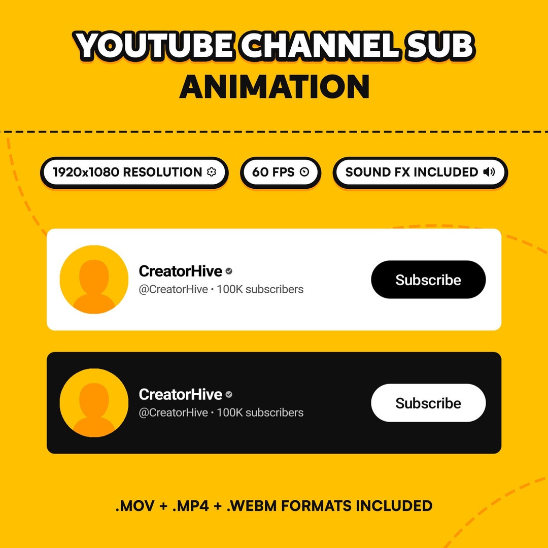 Animated Youtube Subscribe Button Overlay: Social Media Lower Third ...