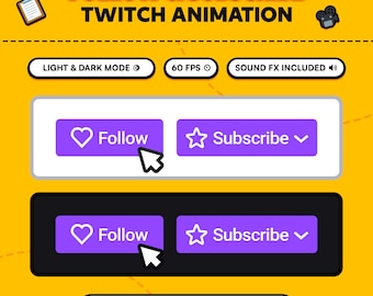 Geanimeerde Twitch Follow-abonnee-overlay: social media Lower Third (digitale download)