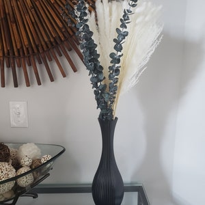 Dried Natural Pampas Bouquet Bundle - White/Eucalyptus