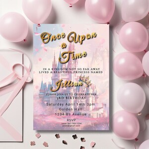 Princess Birthday Invitation: Magical Castle, Editable Template (5x7 Printable)