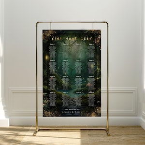 Enchanted Forest Seating Chart Sign - Magic Garden Theme