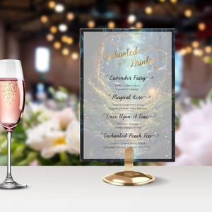Enchanted Forest Drink Menu Sign-Birthday-Wedding-Prom-Baby Shower- Event sign- Invitation-Party-Enchanted Garden