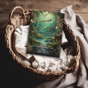 Enchanted Forest Baby Shower Invitation: Whimsical Garden Fairy Design