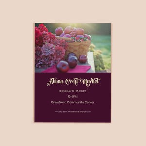Craft Fair Flyer template-Autumn Craft market- Fall- 8.5x11in-Event Flyer-Printable-Holiday community event
