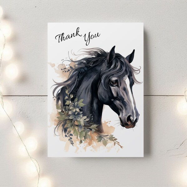 Horse Thank You Card Printable - Etsy