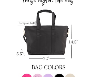 Large Nylon Tote Bag - Personalized, patches included