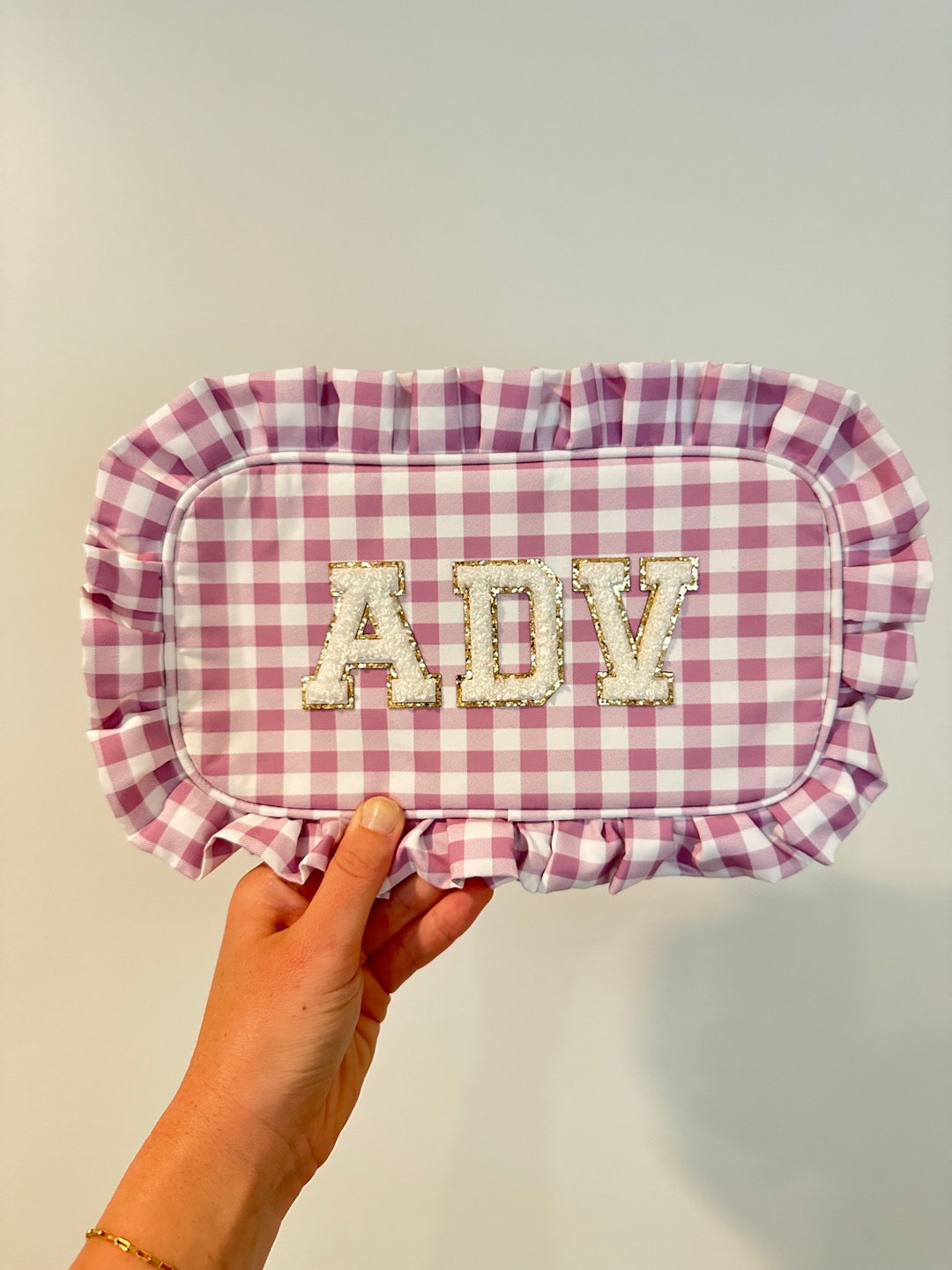 Medium Gingham Ruffle Bag - Personalized, Patches Included - Etsy