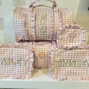 Gingham Ruffle Duffle Bag. 2 Patches Included. - Etsy
