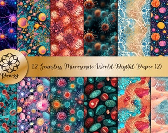 Paquete de papel digital con patrón de papel microscópico sin costuras de alta calidad, listo para usar (2)