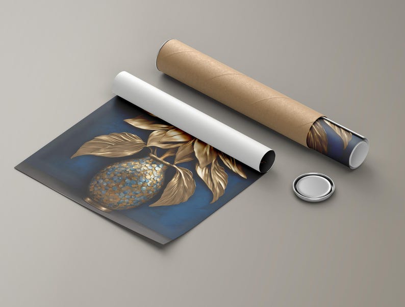 Van Gogh Sunflowers Gold Blue Contemporary Artwork, Abstract Gold Leaf