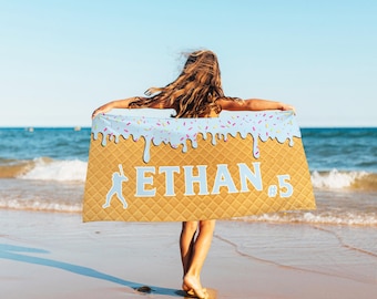 Personalisierte Badetücher Tropfen Strandtuch Eis am Wassertropfen Baseball Strandtuch Pooltuch Team Geschenk Das beste Geschenk für Ihn / Sie Urlaubstuch.