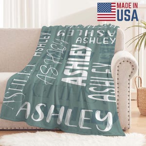 Kids Name Blanket Personalized Name Blanket Blanket Birthday Gift for Kids Baby Name Blanket Name Blanket For Boys and Girls Kids Gift