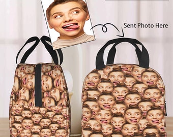 Bolsa de almuerzo con aislamiento con foto personalizada, bolsa de almuerzo con cara personalizada, bolsa de almuerzo para el trabajador de oficina, regalo para ella, bolsa térmica, regalos para novio, bolsas de mano.