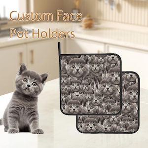 Custom Face Photo Pot Holders, Personalized Pot Holder Bundle, Custom Printed Mitt, Personalized Gifts, Cute Gift, Mother's Day Gifts.