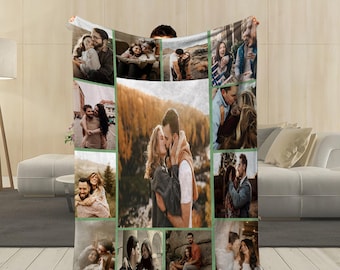 Coperta regalo di Natale Coperta con foto personalizzata Coperta commemorativa Coperta con foto con testo Regalo di compleanno Regalo di coppia Regalo di anniversario.