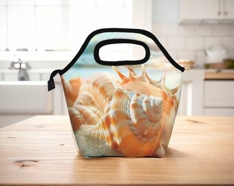 Custom Name Insulated Lunch Bag beach shells Lunch Tote Office Worker Lunch Bag Gift For Her Cooler Bag Gifts for Boyfriend Tote Bags.
