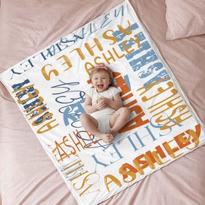 Personalized Name Custom Blanket for Baby Kids Custom Monogram Name Blanket Personalized Family Name Blanket Mother's Day Gift Custom Gift