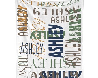 Personalized Blanket for Kids Custom Monogram Name Blanket Customized Baby Blanket for Baby Girl Baby Name Blanket Mother's Day Gift