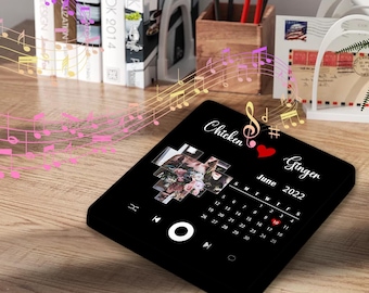 Personalized Photo Music Refrigerator Magnet Customized Couple Anniversary gift Refrigerator Magnet Valentine Gift for Him & Her
