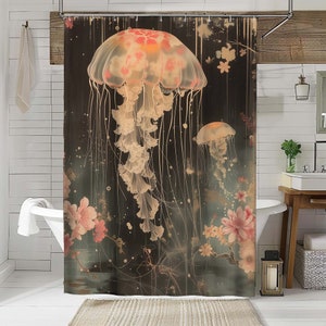 DIY Retro Qualle Duschvorhang Badezimmer Dekor Wohnkultur Wasserdicht Stoff Badezimmer Liefert.