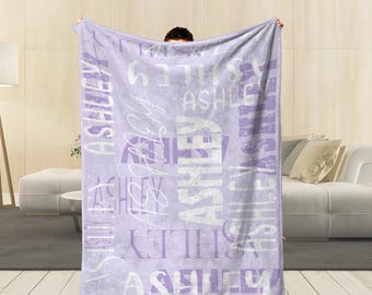 Personalized Name Custom Blanket for Baby/Girl/Boy/Kids/Adults Personalized Blanket Baby Name Blanket Birthday Christmas Gift Custom Gift