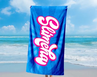 Benutzerdefinierte Name Strandtücher Personalisierte Pool Handtücher Kinder Namen Handtücher Personalisierte Geschenke Reisegeschenke Geburtstagsgeschenke