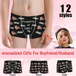 Roupa íntima com foto para o Dia dos Namorados, roupa íntima com foto personalizada, foto do rosto em cuecas, cuecas com foto para marido e namorado.