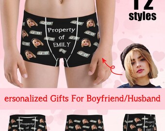 Sous-vêtements personnalisés avec photo pour la Saint-Valentin, sous-vêtements photo personnalisés, image du visage sur un boxer, slips photo pour mari, homme, petit ami.