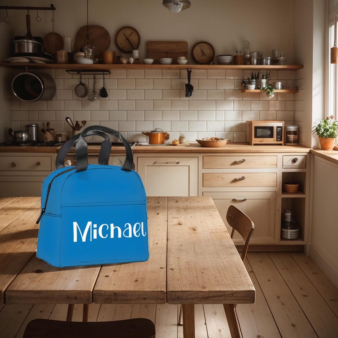 Custom Name Lunch Bag, Personalized Insulated Lunch Bag With Zipper for ...
