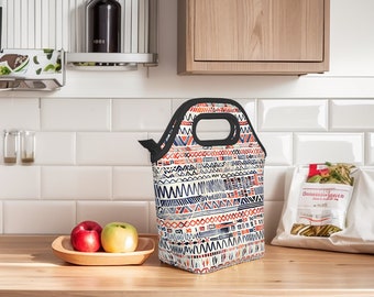 Custom Name Insulated Lunch Bag Bohemian Style Lunch Tote Office Worker Lunch Bag Gift For Her Cooler Bag Gifts for Boyfriend Tote Bags.