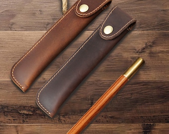 Custom Engraved Pen Case, Personalized Leather Gift, Vintage Leather Pen Case, Handmade Leather Pen Case, Gift for Her, Mother's Day Gift.