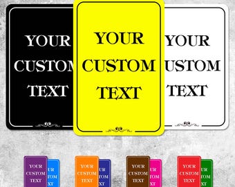 Custom Metal Sign Personalized Sign Weatherproof with Text Logo, 12 Colors Aluminum Make Your Own Custom Sign Outdoor Home Decor