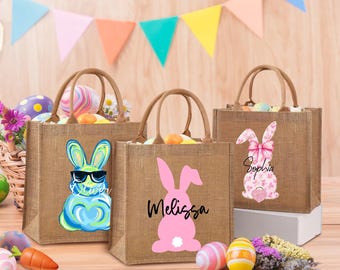 Canasta de Pascua personalizada, canasta de conejito con nombre personalizado, bolsa de Pascua personalizada, canasta con nombre, canasta de huevos de Pascua, canasta para niños, regalos de Pascua para niños