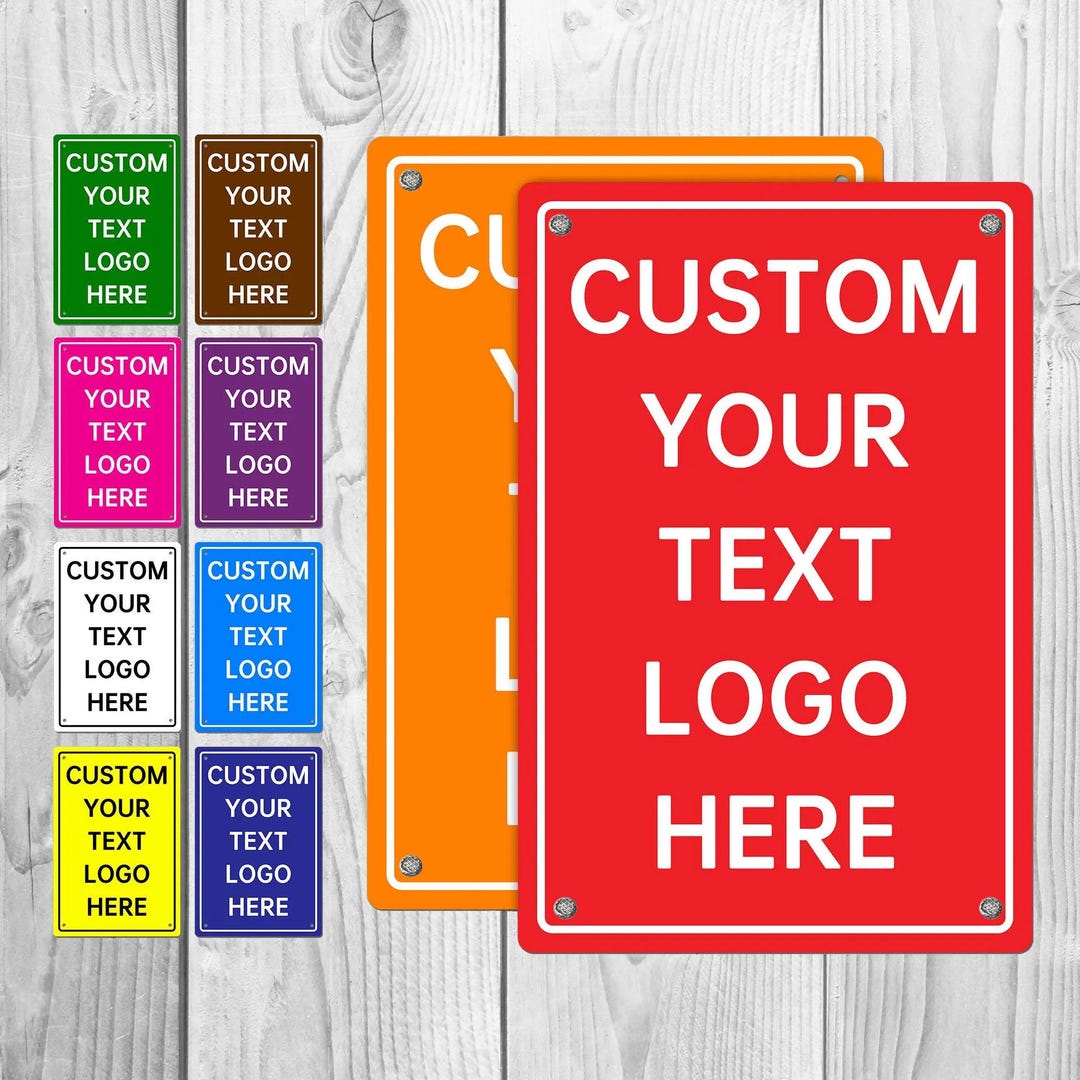 Custom Metal Sign With Text Logo, Personalized Sign Weatherproof ...