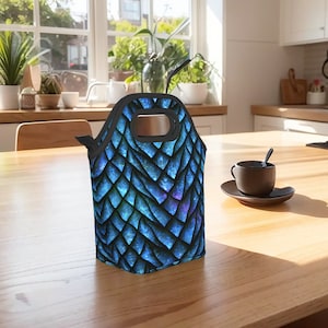 Sac à lunch isotherme 3D Dragon Scale pour femme Glacière-repas réutilisable pour école, extérieur, bureau de sport, sac de pique-nique imperméable à l'eau.