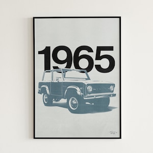 Modern Minimal Vintage Bronco Poster - Classic Car Wall Art