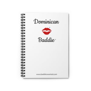 Dominican Baddie Spiral Notebook – Cute Red Lip Design, Cultural Pride Journal | Baddie Nation Notebook
