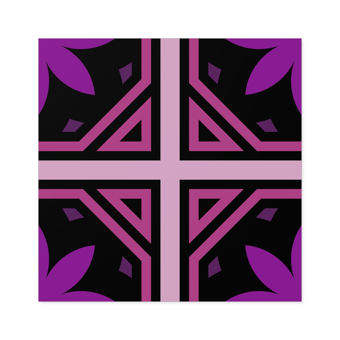 Decorative Tile Stickers Black and Shades of Purple Etsy