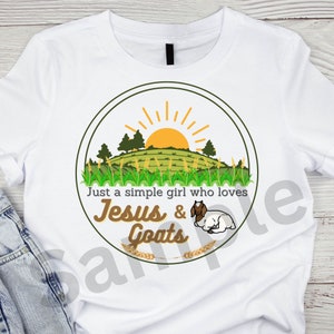 Juste une fille simple qui aime Jésus et les chèvres PNG, amateur de chèvre, amoureux de Jésus, fille de la campagne, fille de chèvre, cadeau parfait pour une fille de ferme