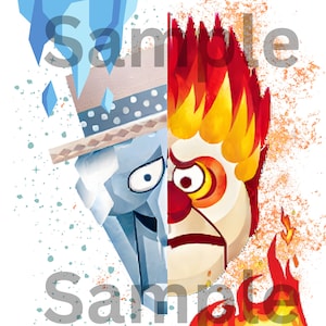 Half Heat Miser/half Cold Miser PNG/Miser Brothers Christmas Clip Art/Year without a santa claus PNG/Movie Clip art/Hot and Cold/