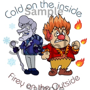 Heat Miser/Cold Miser/Miser Brothers/Cold on inside/Firey on Outside/PNG Digital Download/Year without a Santa Claus Movie/Christmas Clip ar