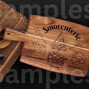 Smorcuterie SVG/PNG Descargar, Perfecto para cortes láser, smores, malvaviscos, chocolate, galletas Graham, grabado en tabla de cortar, Gran regalo