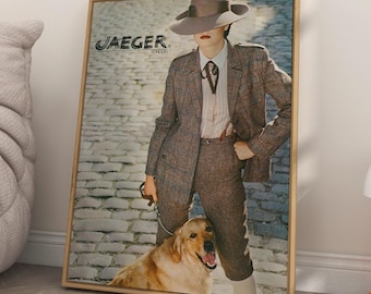 Vintage Magazine Poster, Fashion Poster, Retro Fashion Canvas, Trendy Magazine Cover, Luxury Magazine Print, Popular Wall Art, Golden